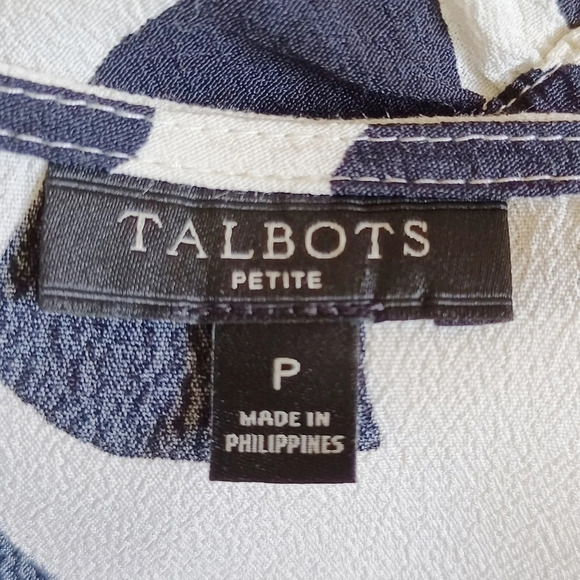 Talbots Leaf Print Wrap Top   Petite - Picture 6 of 8